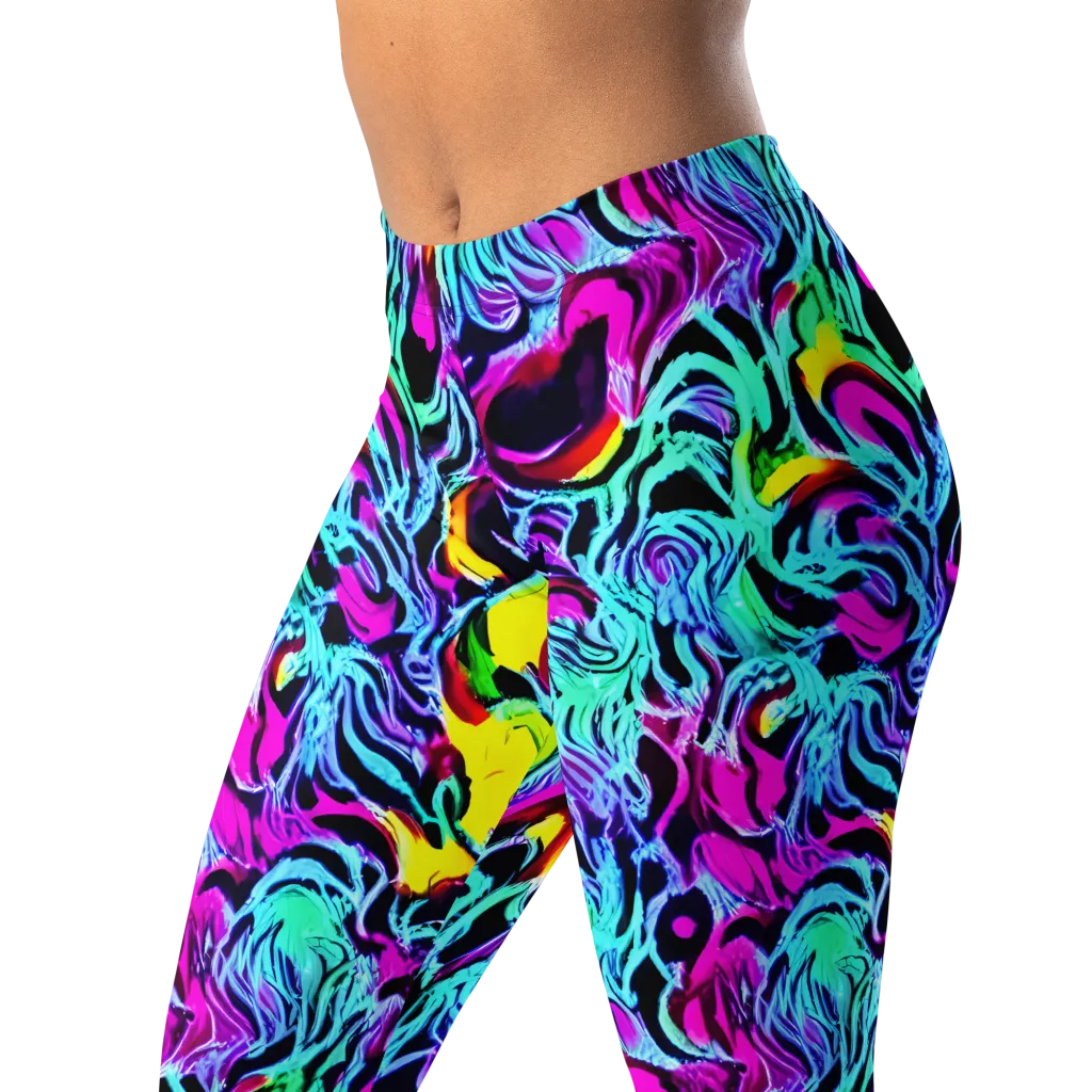 Fluoro Fever on Leggings — Left Front