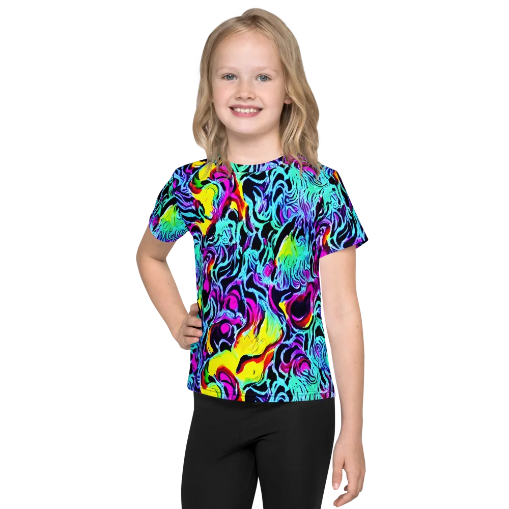 Fluoro Fever on Kids Crew Neck T-Shirt — Front