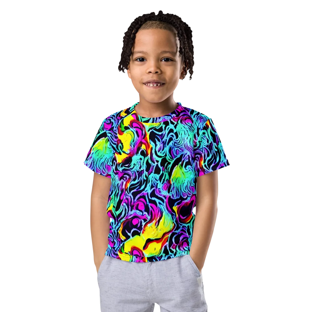Fluoro Fever on Kids Crew Neck T-Shirt — Front