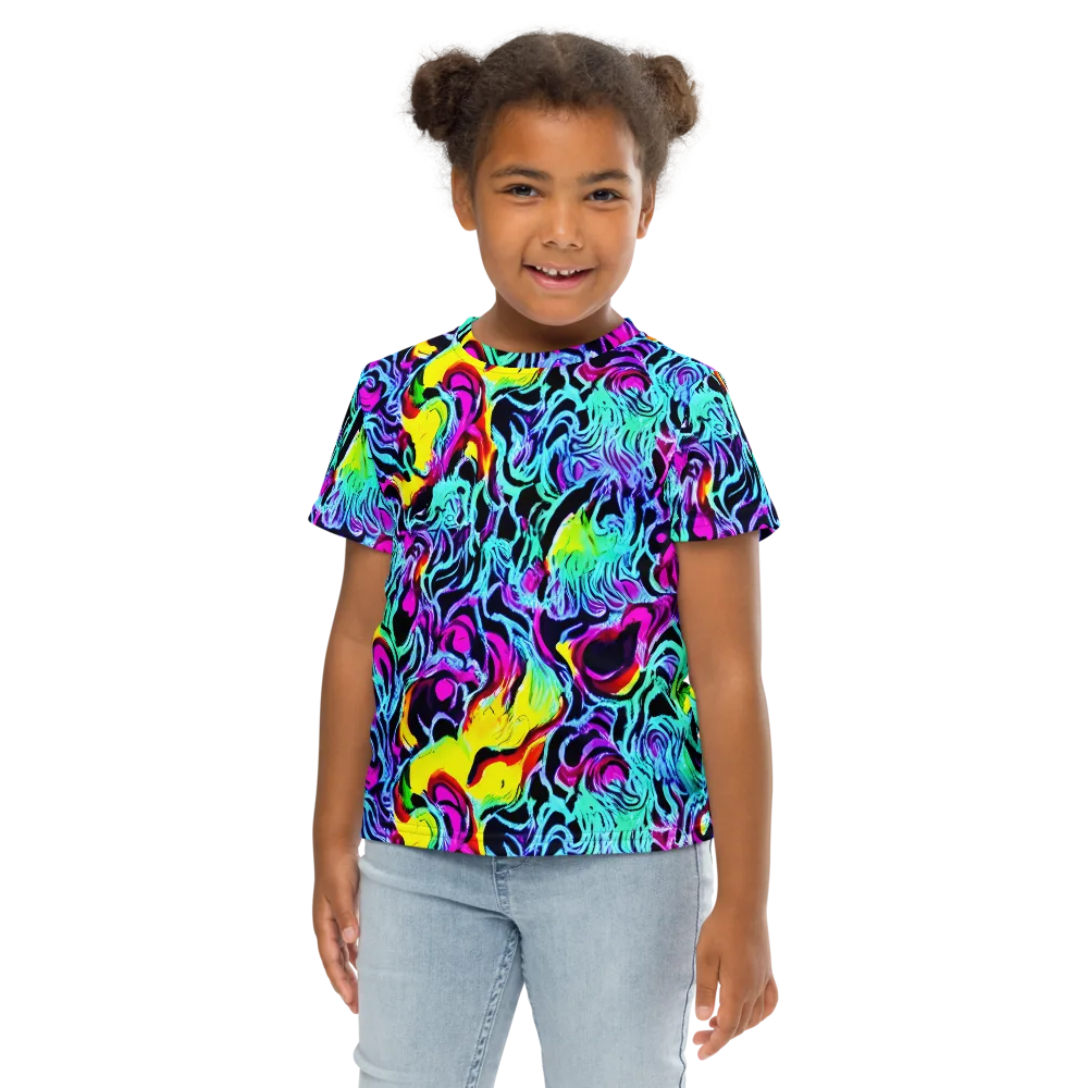 Fluoro Fever on Kids Crew Neck T-Shirt — Front