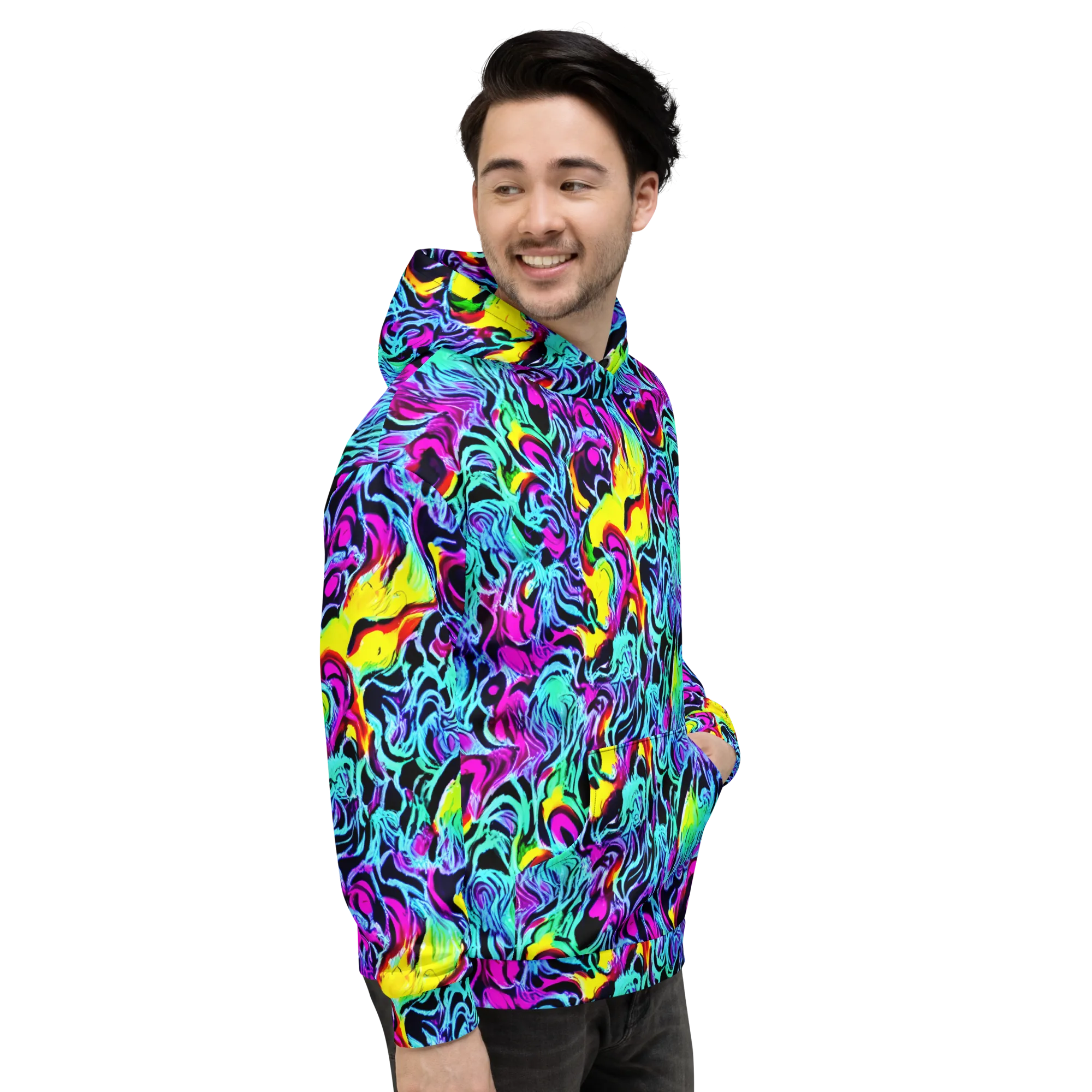 Fluoro Fever on Hoodie — Right