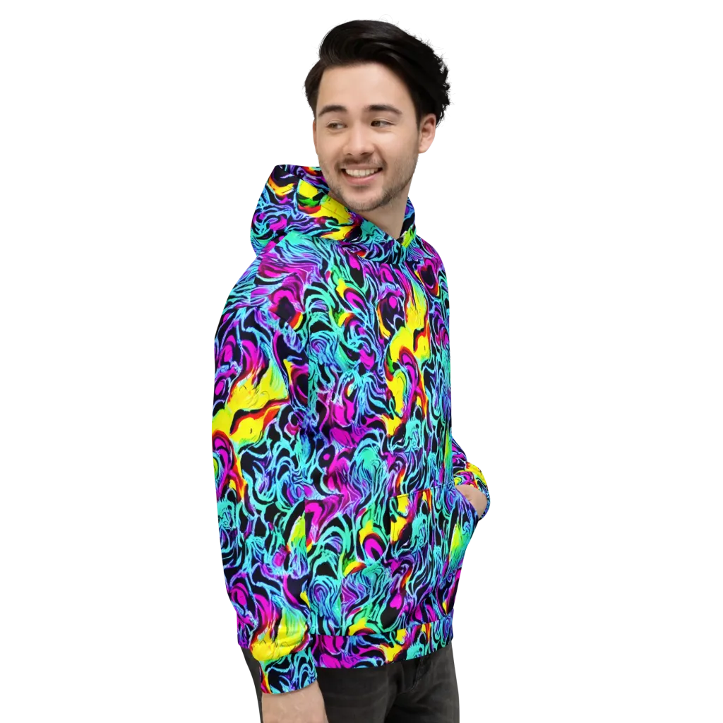 Fluoro Fever on Hoodie — Right