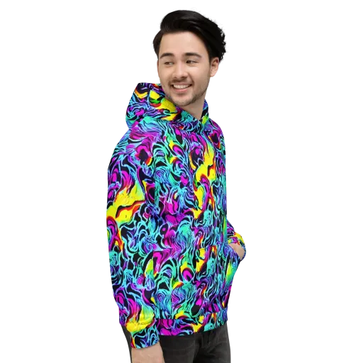 Fluoro Fever on a Hoodie