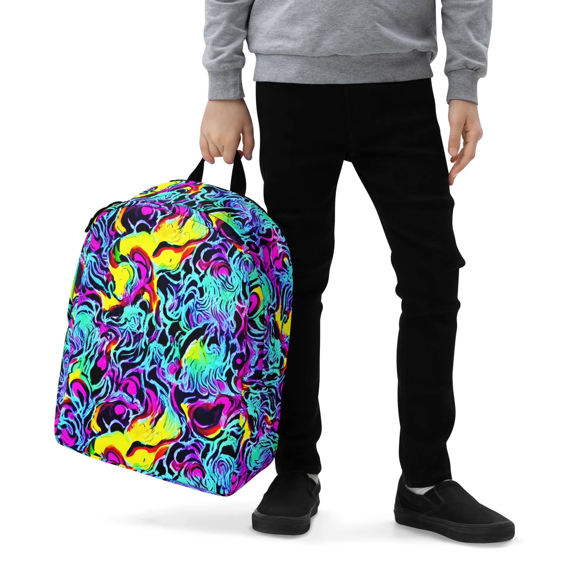 Fluoro Fever on Minimalist Backpack — Zoomed-in