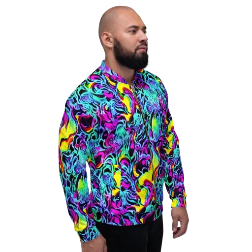 Fluoro Fever on a Bomber Jacket