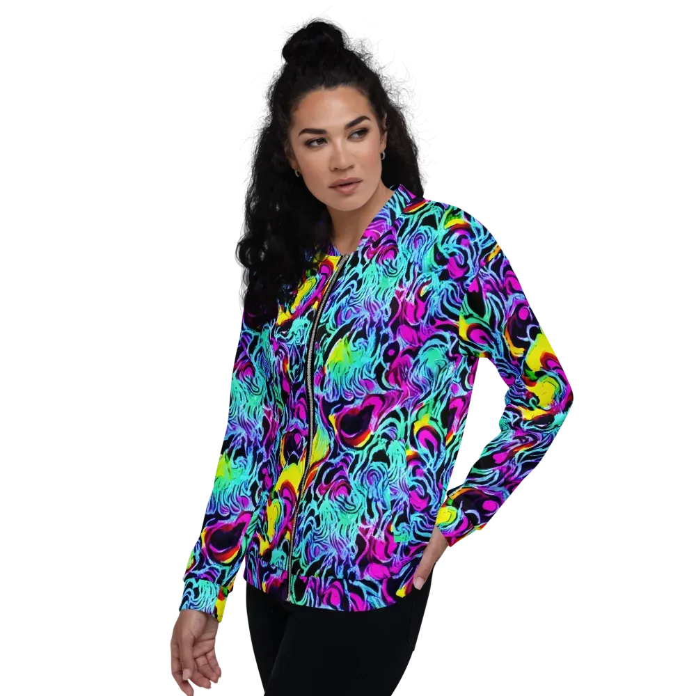 Fluoro Fever on Bomber Jacket — Left