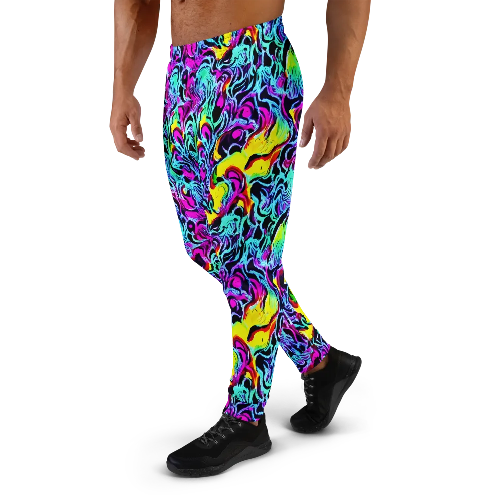 Fluoro Fever on Men's Joggers — Left