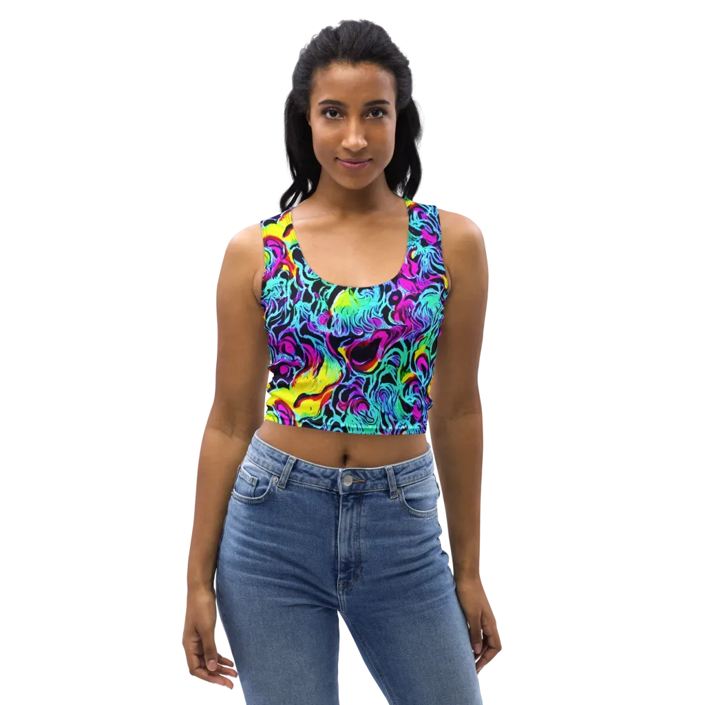 Fluoro Fever on Crop Top — Front