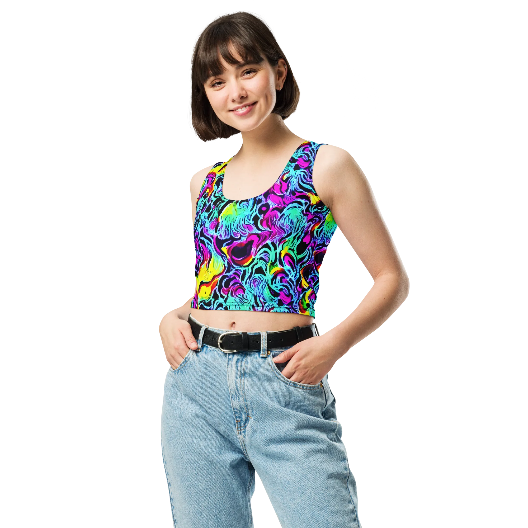 Fluoro Fever on Crop Top — Front