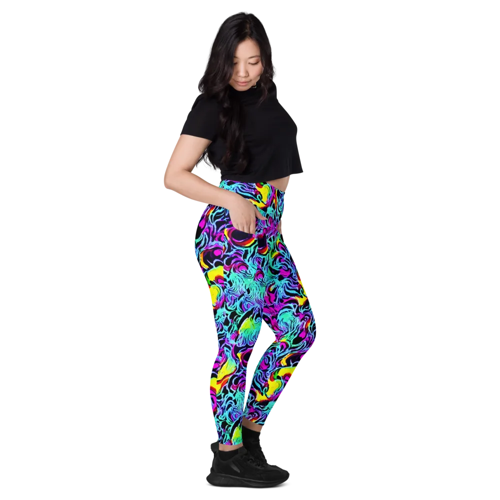 Fluoro Fever on Leggings with Pockets — Right