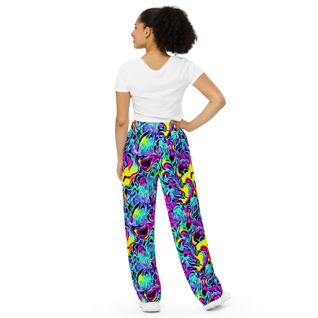 Fluoro Fever on Wide-Leg Pants — Back