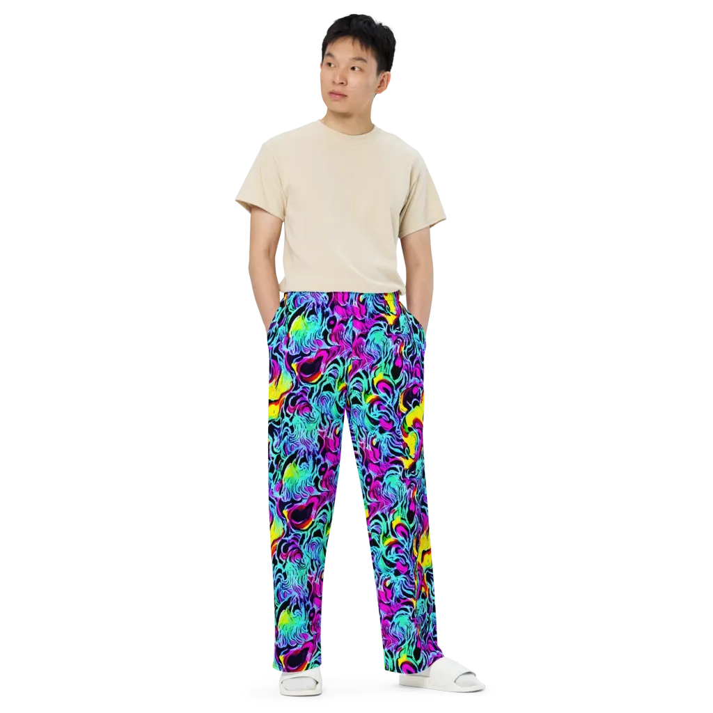 Fluoro Fever on Wide-Leg Pants — Front