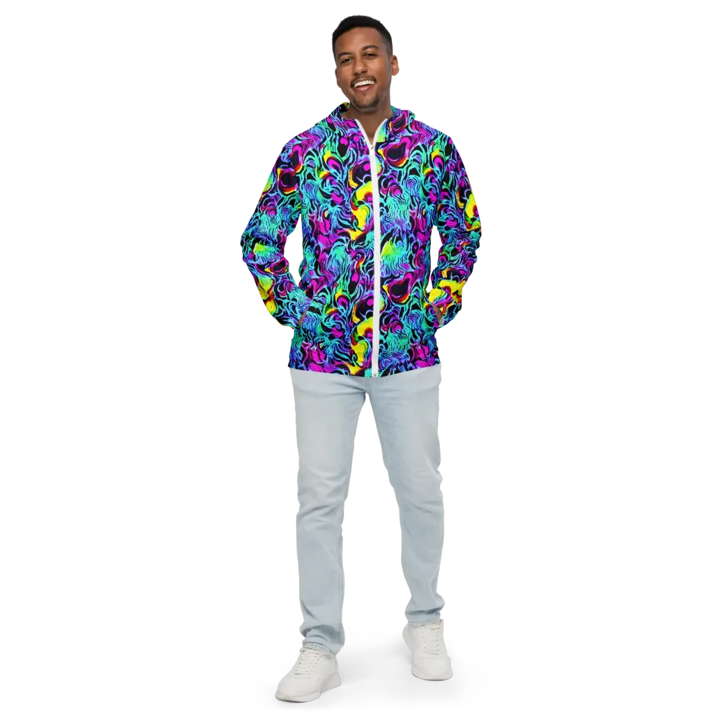 Fluoro Fever on Men's Windbreaker — Front