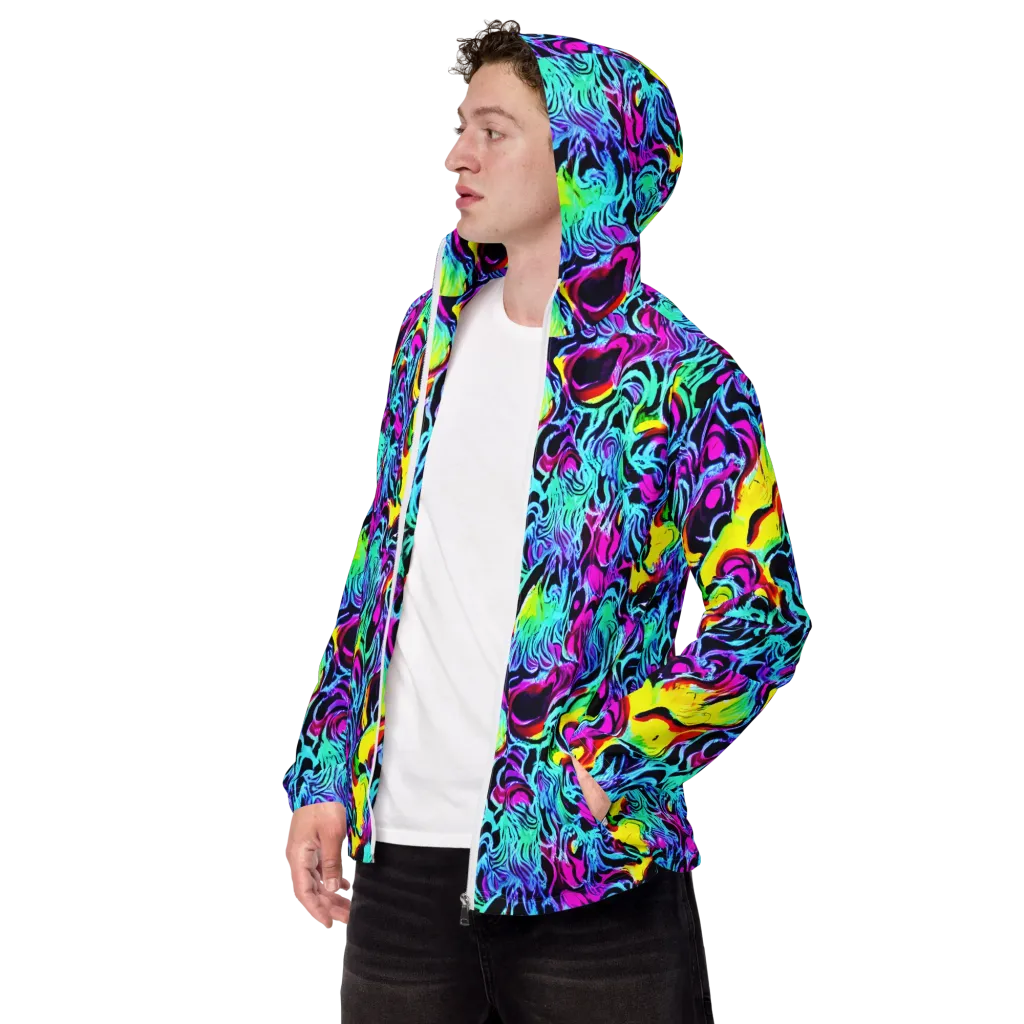 Fluoro Fever on Men's Windbreaker — Left Front