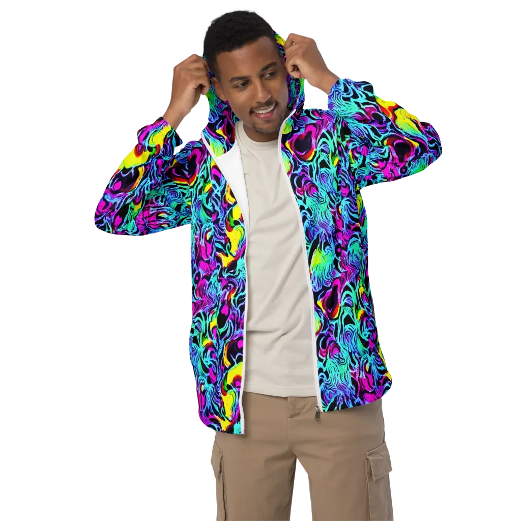 Fluoro Fever on Men's Windbreaker — Front