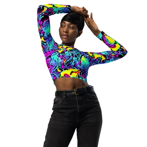 Fluoro Fever on a Long Sleeve Crop Top