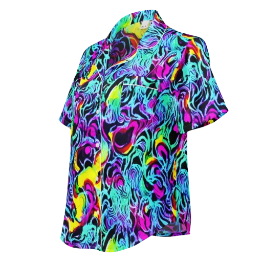 Fluoro Fever on a Women's Short Sleeve Pajama Top