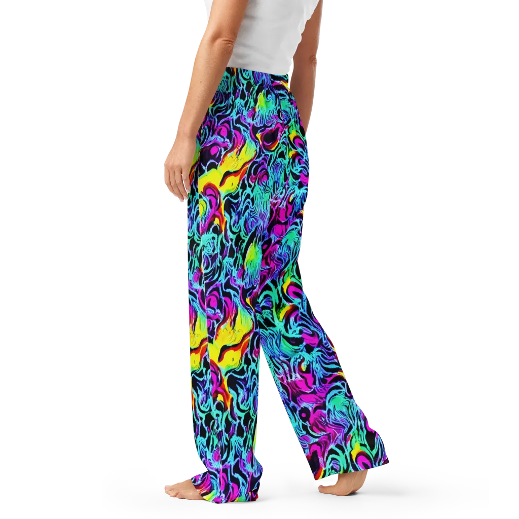 Fluoro Fever on Women's Pajama Pants — Left