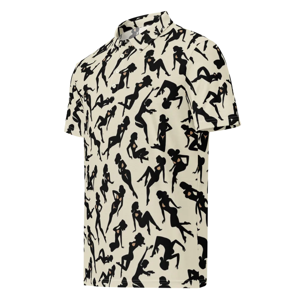 Ink Ballet on Men's Slim Fit Polo Shirt — Left Front