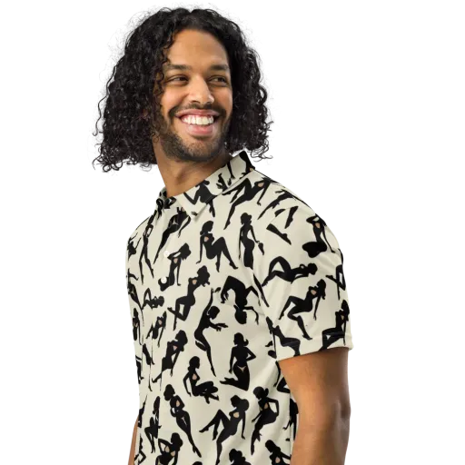 Ink Ballet on a Men's Slim Fit Polo Shirt