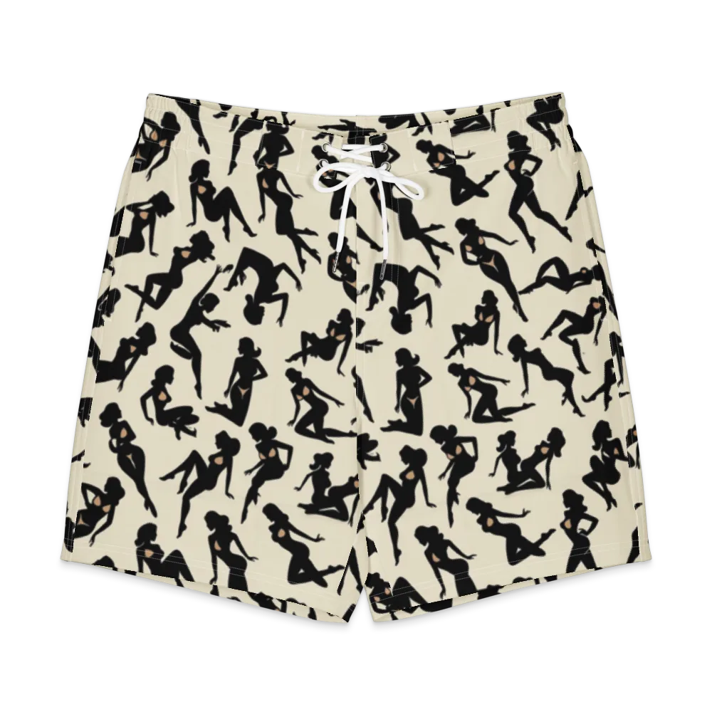 Ink Ballet on Men's Board Shorts — Front