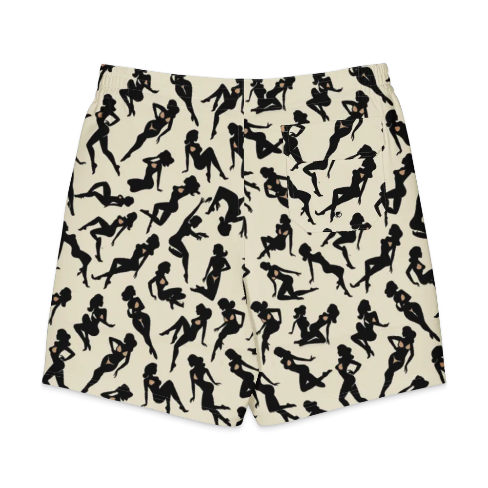 Ink Ballet on Men's Board Shorts — Back