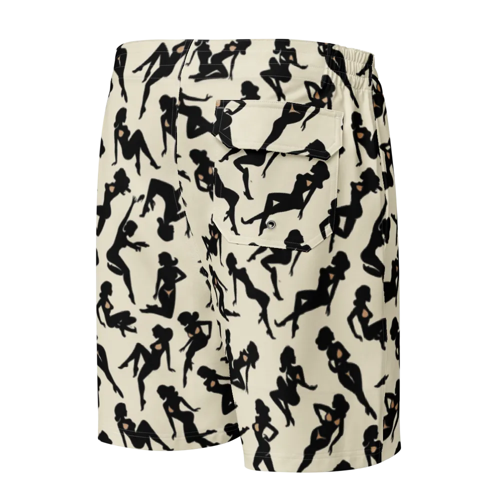 Ink Ballet on Men's Board Shorts — Back