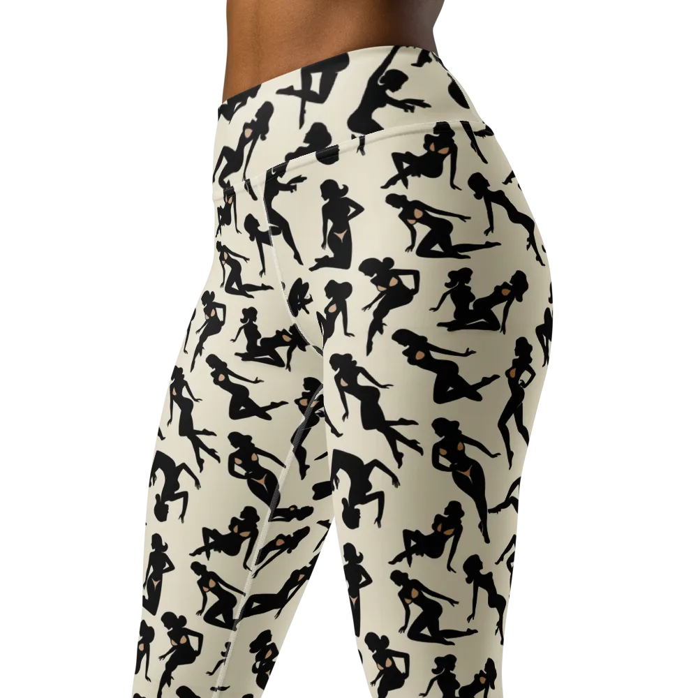 Ink Ballet on Yoga Leggings — Left Front