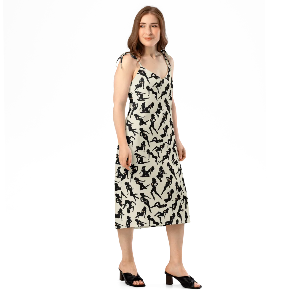 Ink Ballet on Slip Dress — Right Front