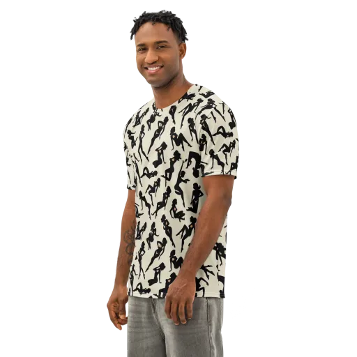 Ink Ballet on a Men's Cotton Crew Neck T-Shirt