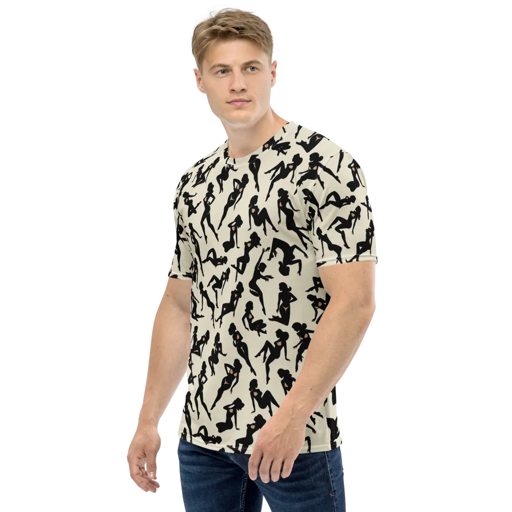 Ink Ballet on Men's Crew Neck T-Shirt — Left