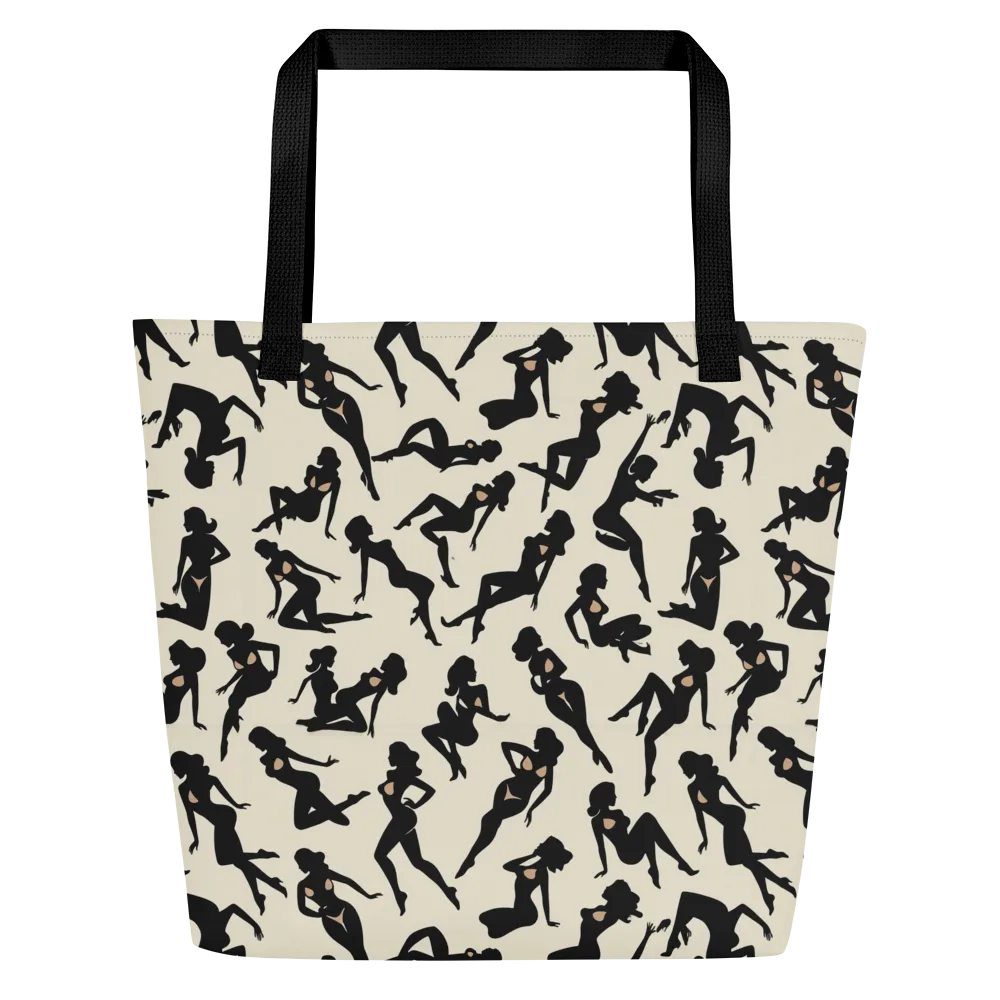 Ink Ballet on Large Tote Bag W/ Pocket — Front