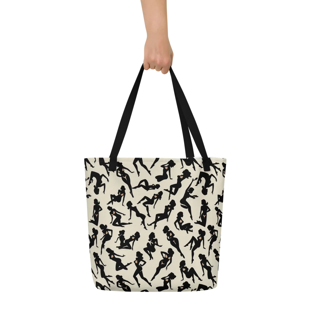 Ink Ballet on Large Tote Bag W/ Pocket — Front