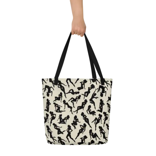 Ink Ballet on a Large Tote Bag W/ Pocket