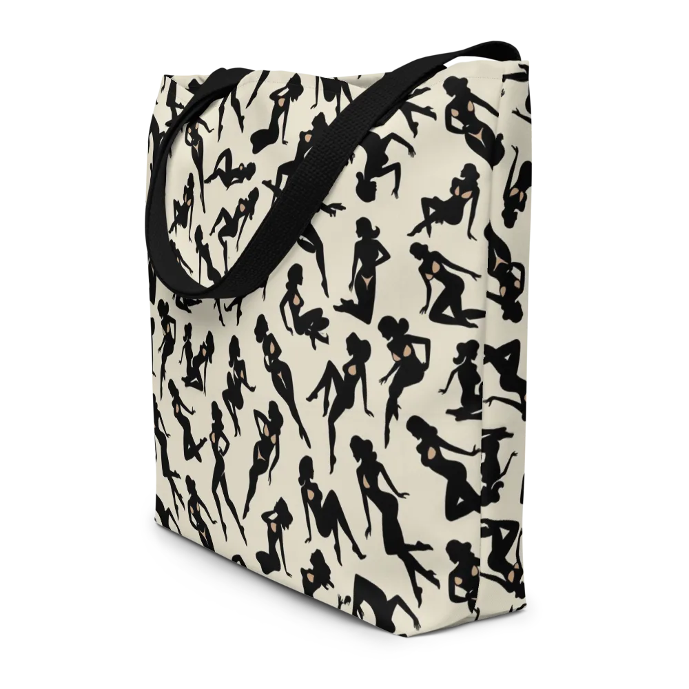 Ink Ballet on Large Tote Bag W/ Pocket — Front