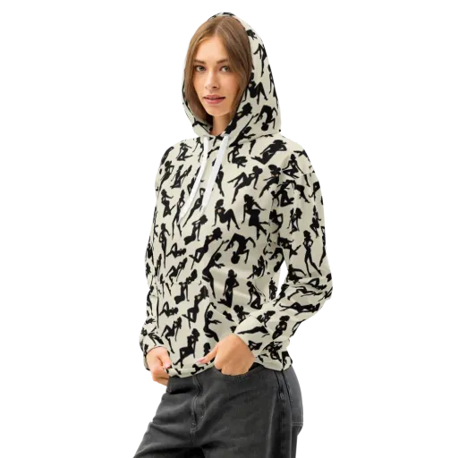 Ink Ballet on a Cotton Hoodie