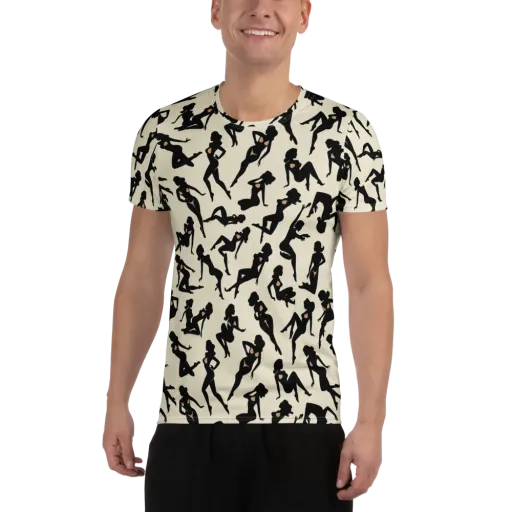 Ink Ballet on a Men's Athletic T-Shirt