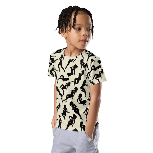 Ink Ballet on a Kids Crew Neck T-Shirt