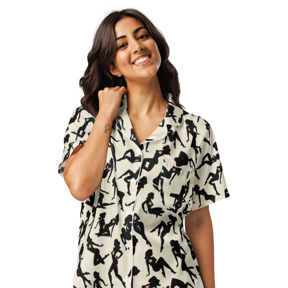 Ink Ballet on Women's Short Sleeve Pajama Top — Front