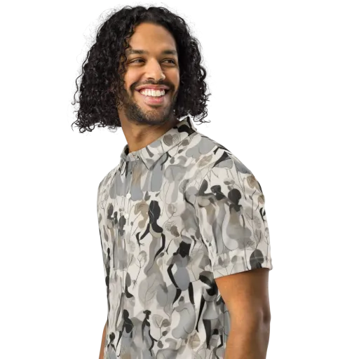 Sable Garden on a Men's Slim Fit Polo Shirt