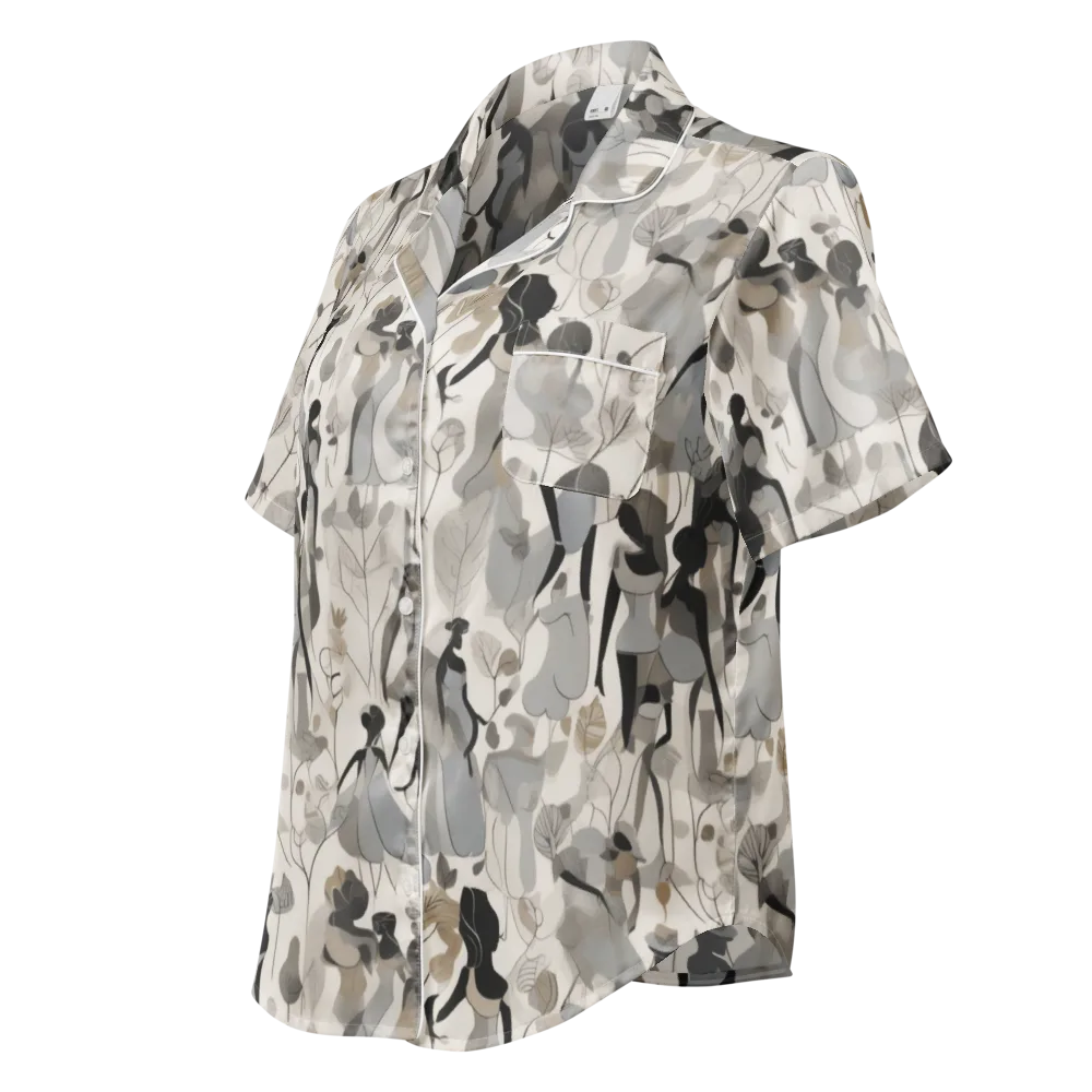 Sable Garden on Women's Short Sleeve Pajama Top — Left Front