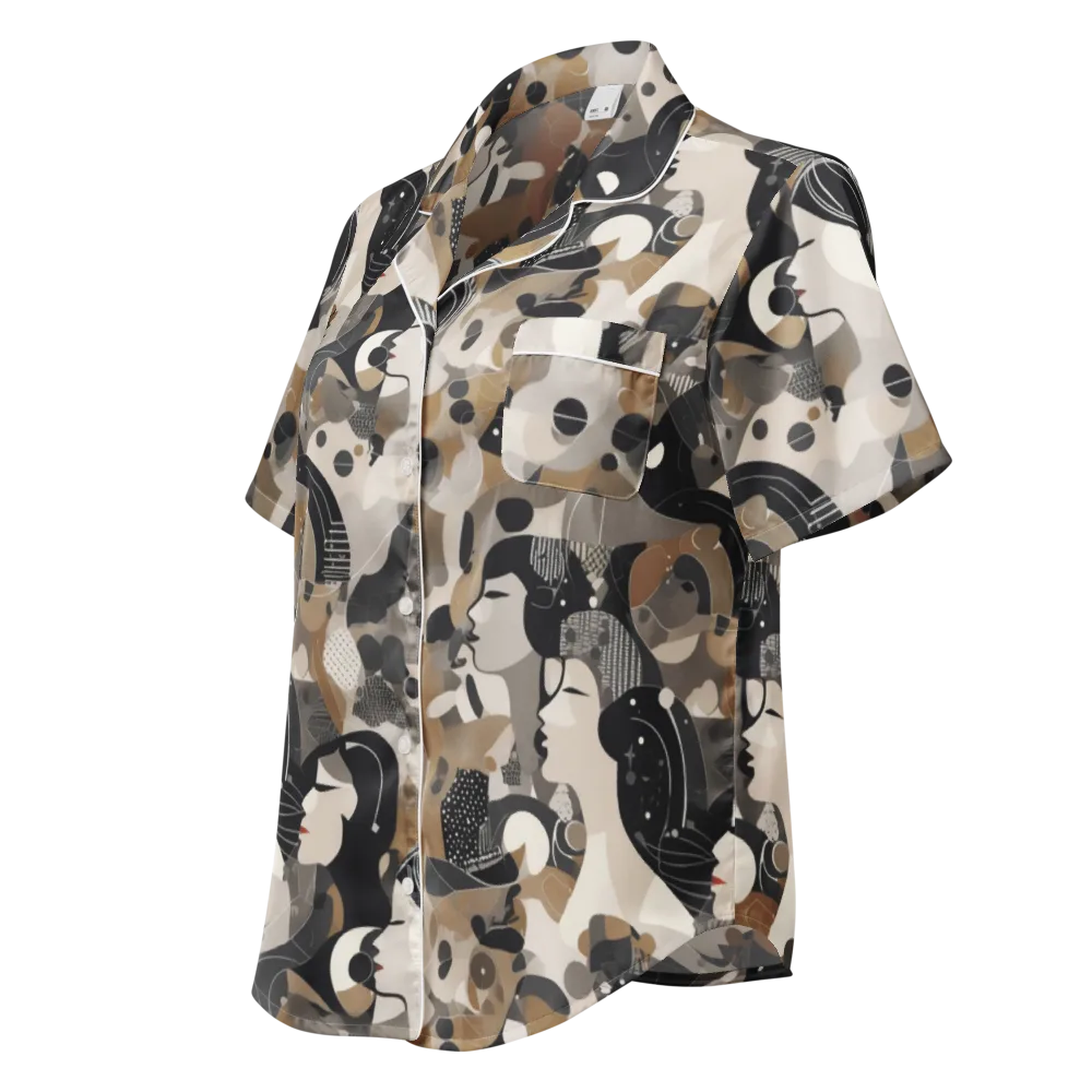 Midnight Atelier on Women's Short Sleeve Pajama Top — Left Front