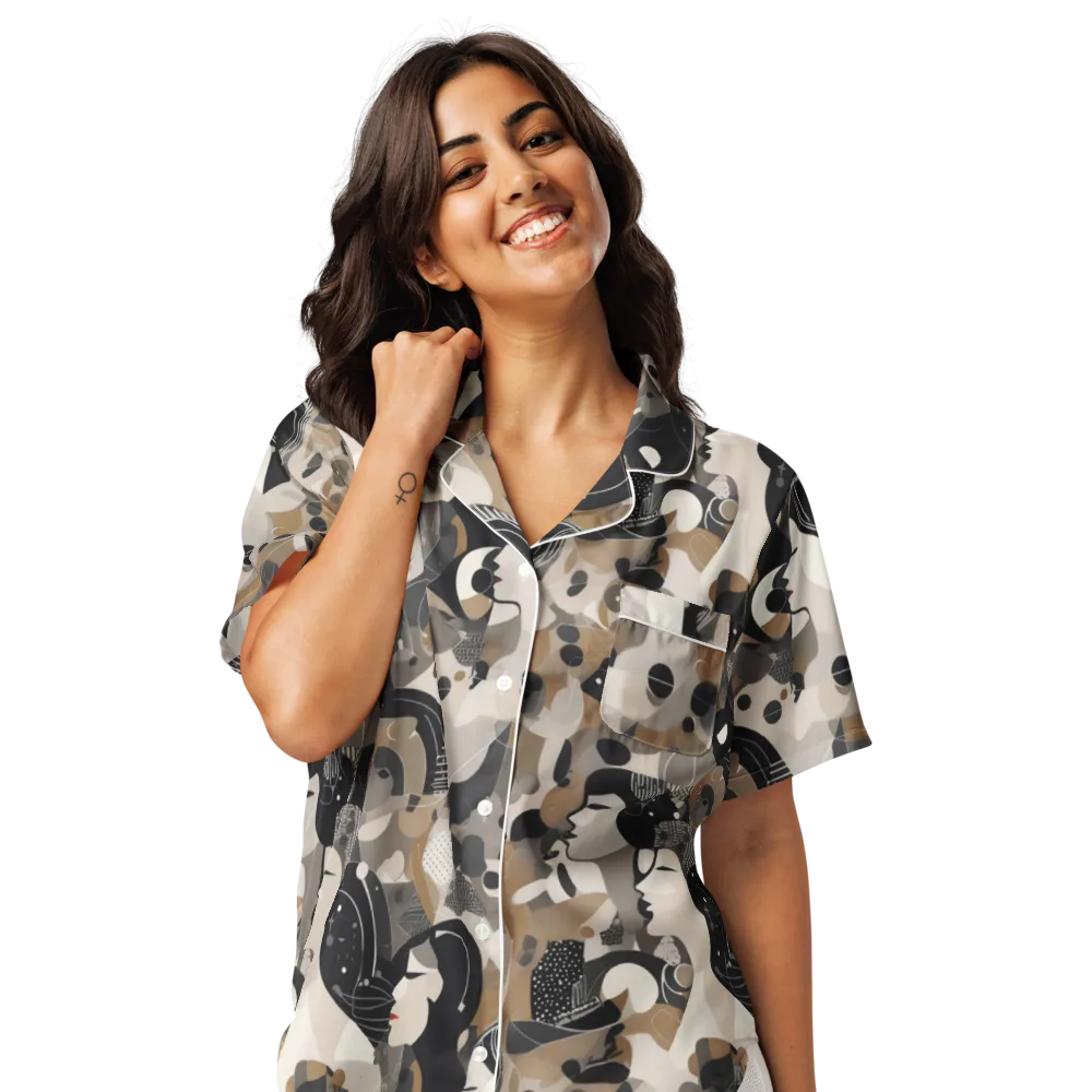 Midnight Atelier on Women's Short Sleeve Pajama Top — Front