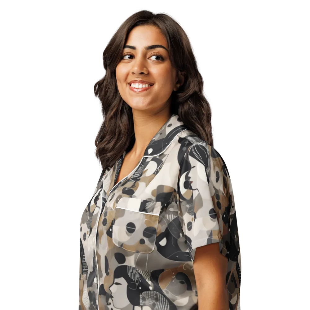 Midnight Atelier on Women's Short Sleeve Pajama Top — Left Front