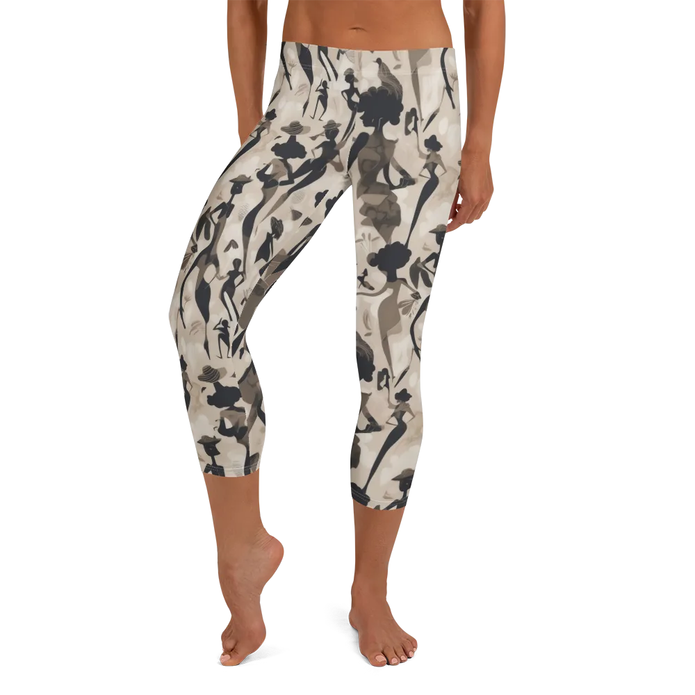Café Silhouette on Capri Leggings — Front