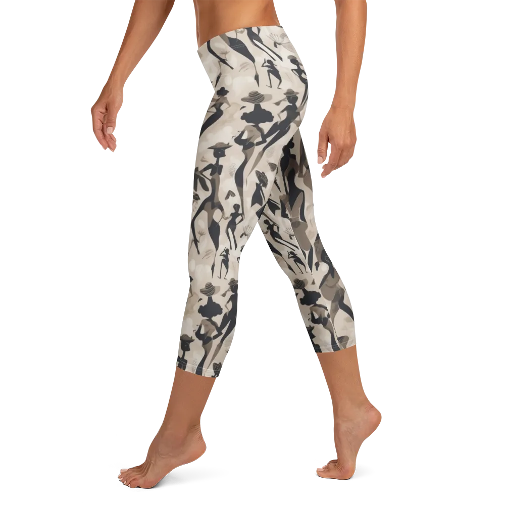 Café Silhouette on Capri Leggings — Left