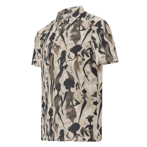 Café Silhouette on a Men's Slim Fit Polo Shirt