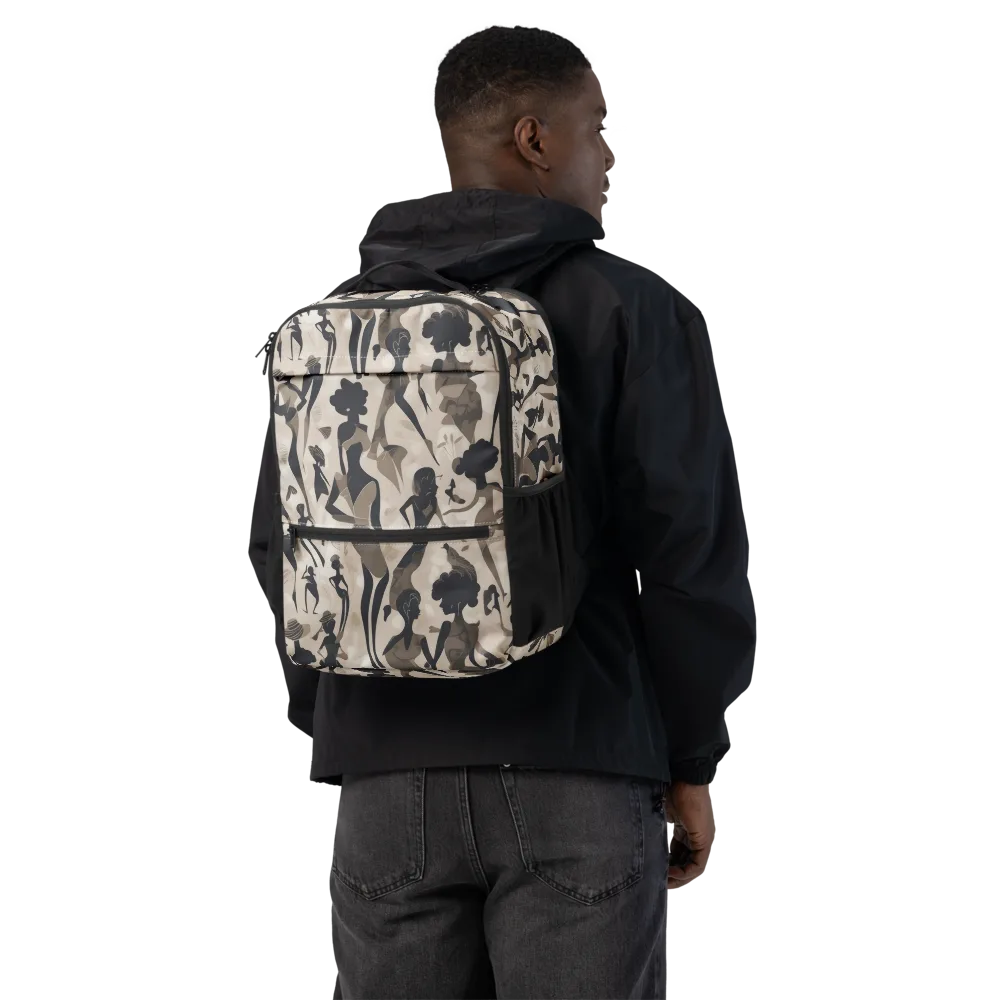 Café Silhouette on Utility Backpack — Back