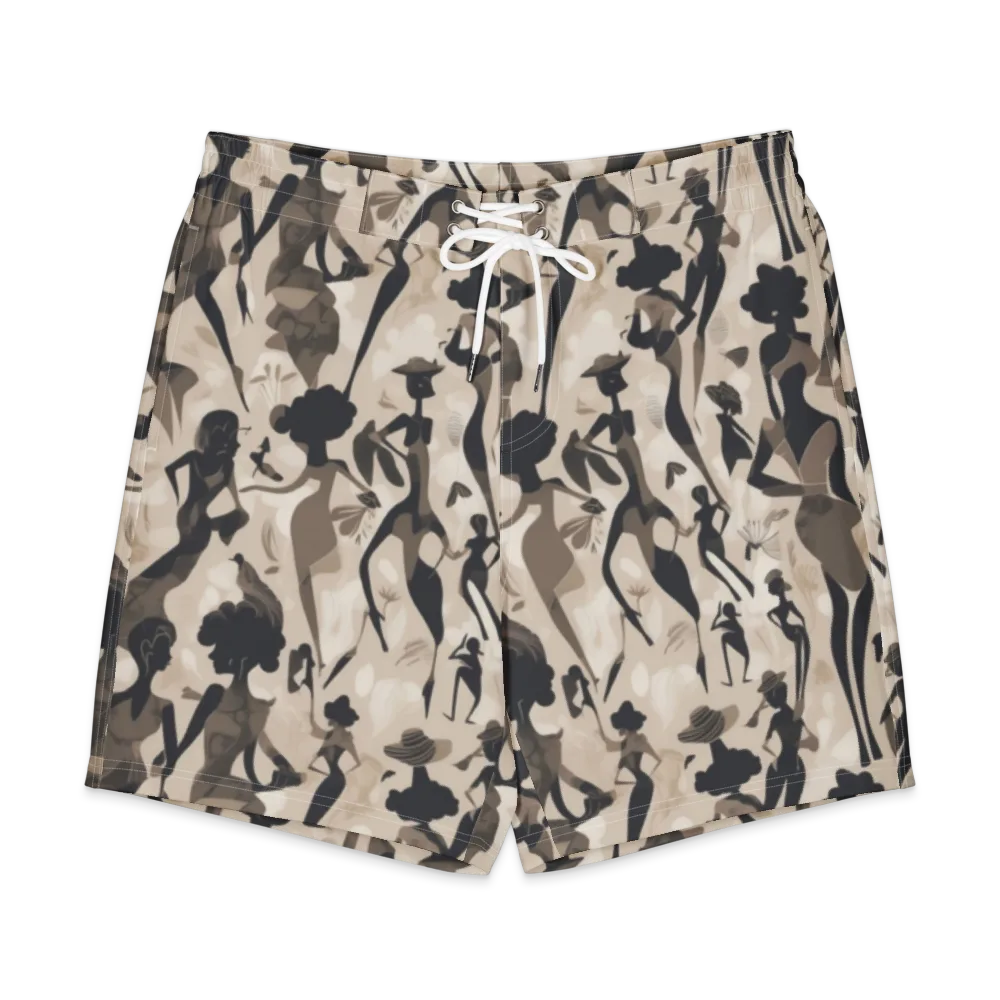 Café Silhouette on Men's Board Shorts — Front