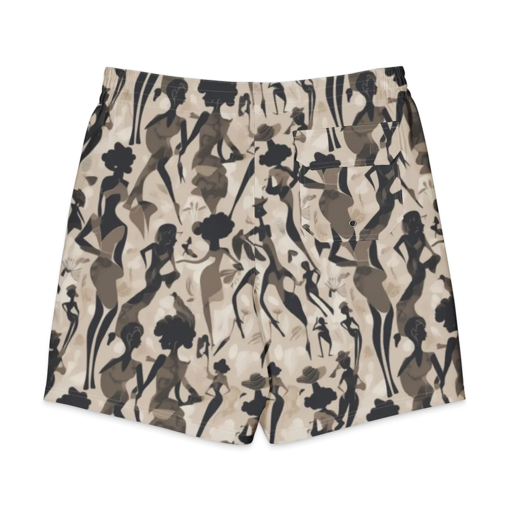 Café Silhouette on Men's Board Shorts — Back
